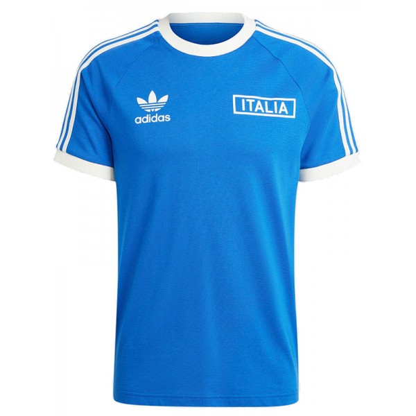 Italy maglietta blu classics 3-stripes uniforme da calcio per adulti maglietta da calcio in cotone da uomo abbigliamento sportivo 2024-2025